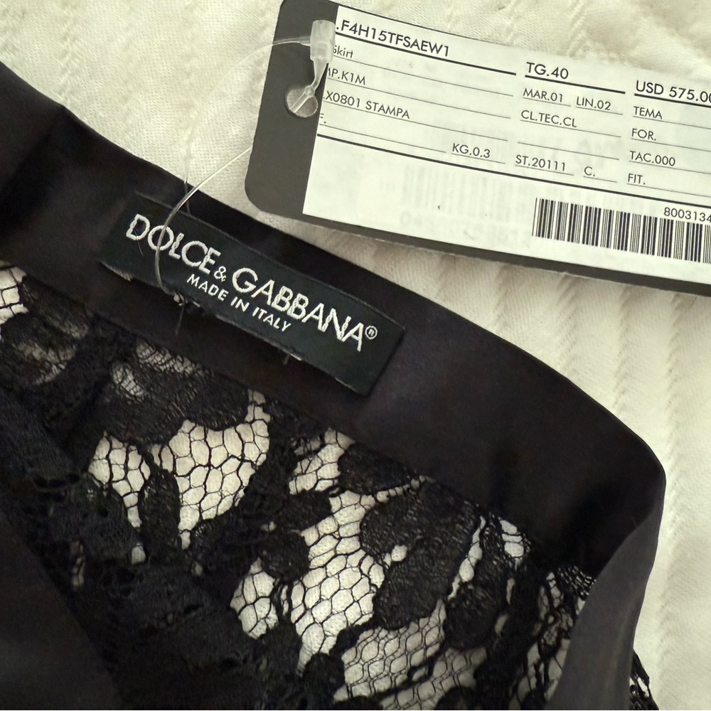 Dolce & Gabbana Black Lace Skirt 40